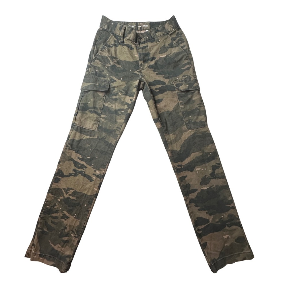 Old Navy Cargo Pants Men 28x32 (29x30) Green Refined Straight Built-In Flex Camo